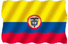 Drapeaux Amériques Colombie Ondulation 