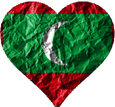 Drapeaux Asie Maldives Coeur 