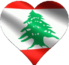 Bandiere Asia Libano Cuore 