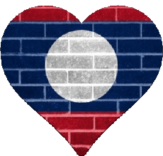 Drapeaux Asie Laos Coeur 
