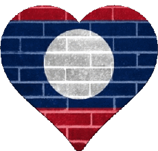 Flags Asia Laos Heart 
