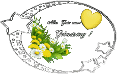 Messages Allemand Alles Gute zum Geburtstag Blumen Fond Transparent 010 