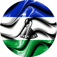 Drapeaux Afrique Lesotho Rond 