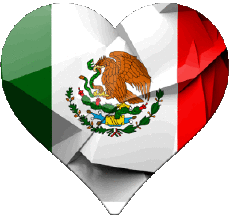Bandiere America Messico Cuore 