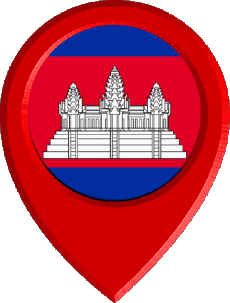Banderas Asia Camboya Marcador de ubicación 