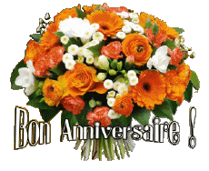 Nachrichten Französisch Bon Anniversaire Floral 006 