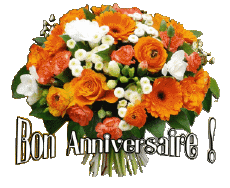 Nachrichten Französisch Bon Anniversaire Floral Transparenter Hintergrund 006 