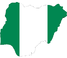 Fahnen Afrika Nigeria Karte 