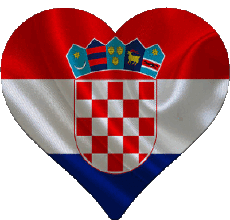 Drapeaux Europe Croatie Coeur 