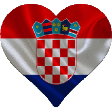Fahnen Europa Kroatien Herz 