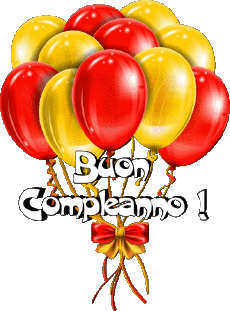 Mensajes Italiano Buon Compleanno Palloncini - Coriandoli 007 