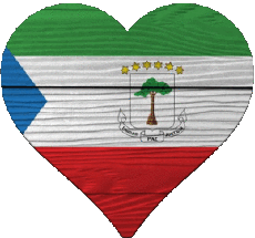 Drapeaux Afrique Guinée Equatorial Coeur 