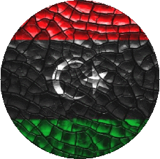 Drapeaux Afrique Libye Rond 