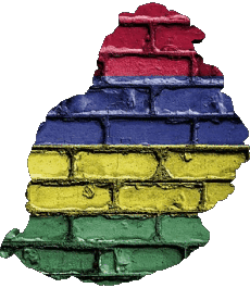Bandiere Africa Mauritius Carta Geografica 