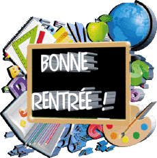 Mensajes Francés Bonne Rentrée Fondo transparente 012 