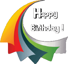 Messages English Happy Birthday Abstract - Geometric Transparent Background 019 