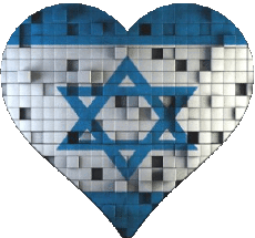 Banderas Asia Israel Corazón 