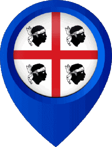 Drapeaux Europe Italie Sardaigne Epingle de Localisation 