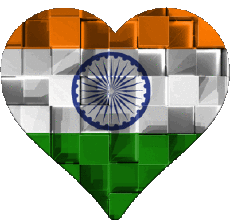 Fahnen Asien Indien Herz 