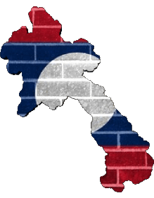 Bandiere Asia Laos Carta Geografica 