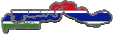 Flags Africa Gambia Map 