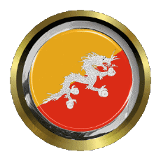 Bandiere Asia Bhutan Rotondo - Anelli 