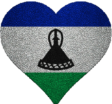 Flags Africa Lesotho Heart 