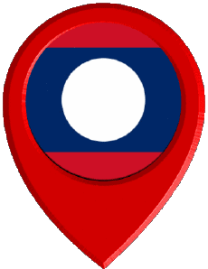 Fahnen Asien Laos Standort-Pin 