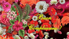 Messages Italian Buon Compleanno Floreale Animated Background 004 