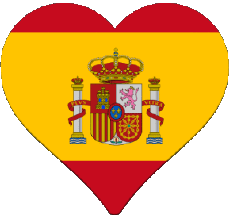 Drapeaux Europe Espagne Coeur 