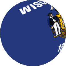 Bandiere America U.S.A - Stati Wisconsin Sfera - Cubo 