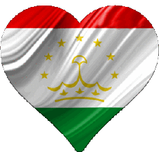 Drapeaux Asie Tadjikistan Coeur 