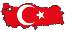 Fahnen Asien Türkei Karte 