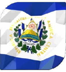 Drapeaux Amériques Salvador Carré 