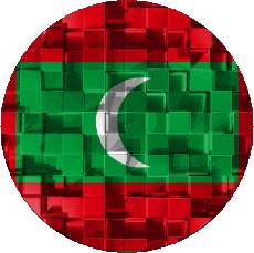 Fahnen Asien Malediven Runde 
