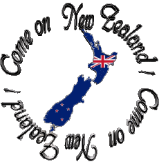 Messages English Come on New Zealand Map - Flag 