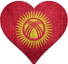 Banderas Asia Kirguizistán Corazón 