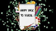 Messages Anglais Happy Back to School Fond Animé 001 