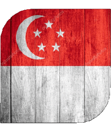 Drapeaux Asie Singapour Carré 