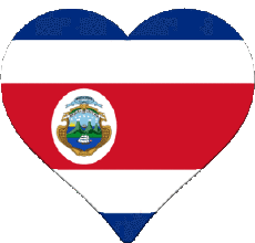 Flags America Costa Rica Heart 