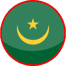 Drapeaux Afrique Mauritanie Rond 