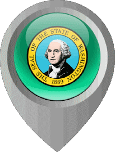 Bandiere America U.S.A - Stati Washington Perno di posizione 