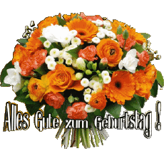 Messagi Tedesco Alles Gute zum Geburtstag Blumen Sfondo trasparente 006 