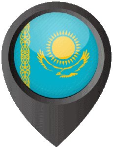 Drapeaux Asie Kazakstan Epingle de Localisation 