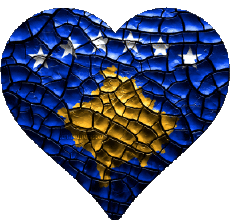 Drapeaux Europe Kosovo Coeur 