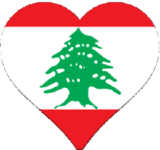 Bandiere Asia Libano Cuore 