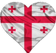 Banderas Asia Georgia Corazón 