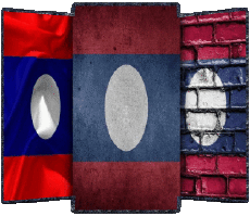 Drapeaux Asie Laos Forme 02 