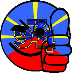 Fahnen Frankreich D.O.M - T.O.M La Réunion Smiley - OK 