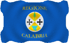 Fahnen Europa Italien Calabria Welligkeit 